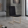 thumbnail image 5 of 19 Inch Gold Metal Legs Velvet Dining Chairs, Modern High Back Dining Chair with High-Density Foam Chair, Simple Upholstered Dining Chairs, Accent Desk Chair Dining Room(Black,Set of 2), 5 of 9