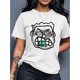 thumbnail image 1 of [Everyday Comfort] Women's Casual Fashion Tee with Bold Cartoon Face & Cash Print - Soft Polyester, Round Neck, Short Sleeve, Machine Washable - Ideal for Spring/Summer/Fall, 1 of 6