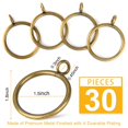 thumbnail image 2 of Anillos de cortina Hanitronic de latón envejecido, 30 unidades para barra de 3 cm, 2 of 5