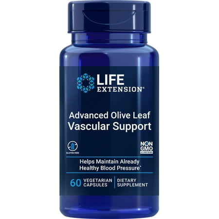 Life Extension Advanced Olive Leaf Vascular Support - Promotes cardiovascular and circulatory health - Gluten-Free Non-GMO - 60 Vegetarian Capsules
