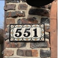 thumbnail image 3 of House Numbers Address Tiles Framed Set Custom Address Tiles Sign Hand Glazed Ceramic - Cottage Style, Hex-Flowers, 3 of 21