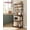 Rustic Brown & Black, variant on Bakers Rack with Power Outlet, 65.7 Inch Coffee Bar Shelf with Adjustable Shelf & 6 Hooks, Microwave Stand for Kitchen, Golden Oak & White