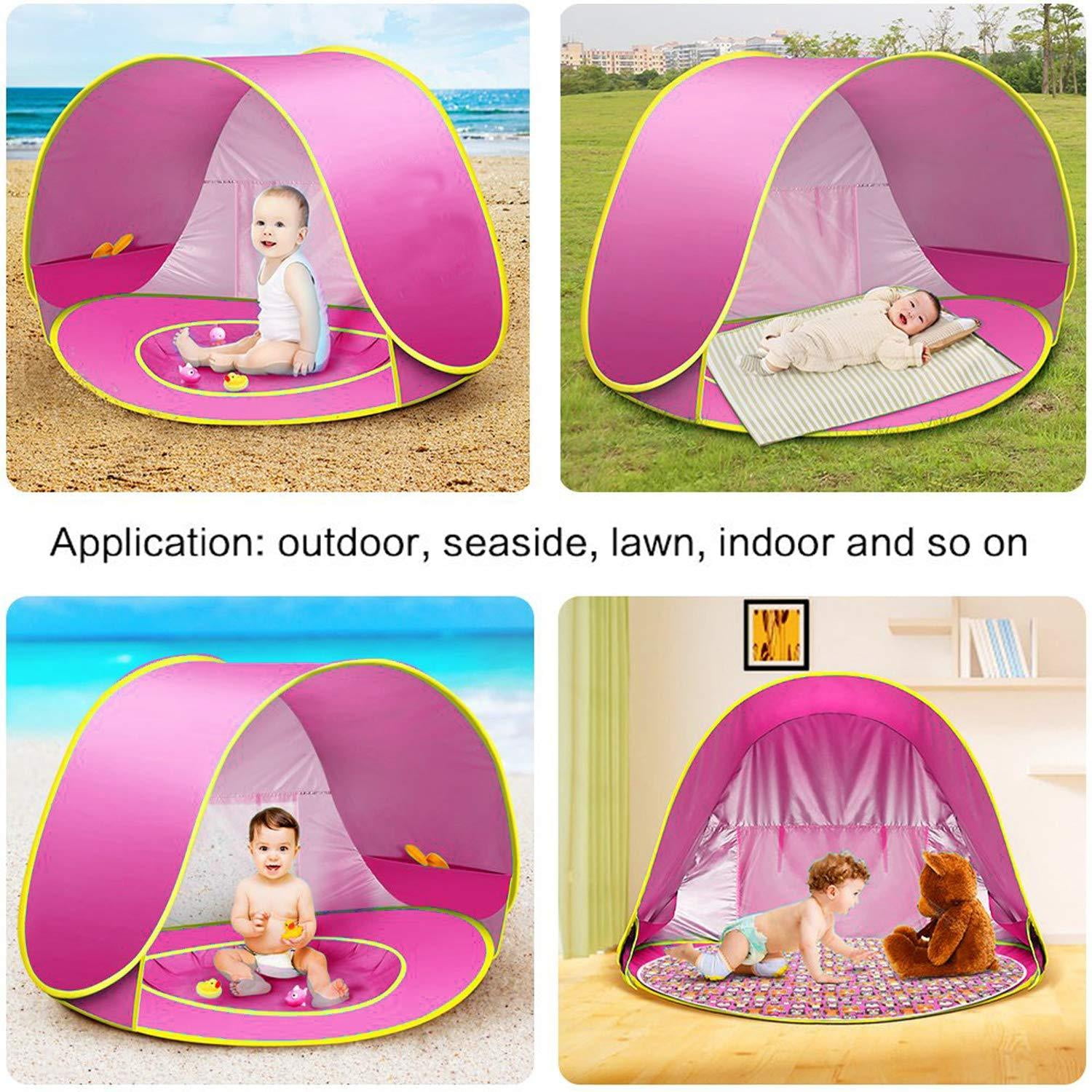 Baby Beach Tent 50+ UPF UV Protection & Waterproof 300MM Pop Up Portable Sun Shelter with Pool Summer Outdoor Baby Tent for Aged 0-4 Infant Toddler Kids Parks Beach Shade