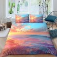 thumbnail image 1 of Modern Bedding Cover Set Beach Sunset Printed Comforter Cover Pillowcase Adult Bedroom Decor,Queen (90"x90"), 1 of 5