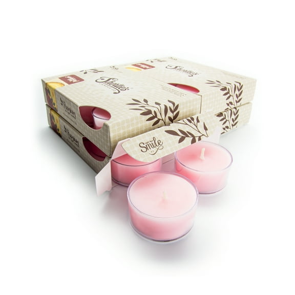 Sandalwood Rose Tealight Candles Bulk Pack - 24 Pink Premium Scented Tea Lights - Natural Oils - Shortie's Candle Company