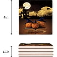 thumbnail image 3 of FMSHPON Happy Halloween Night Theme Set of 4 Coaster for Drinks, Absorbent Ceramic Stone Coasters Cup Mat with Cork Base for Home Kitchen Room Coffee Table Bar Decor, 3 of 4