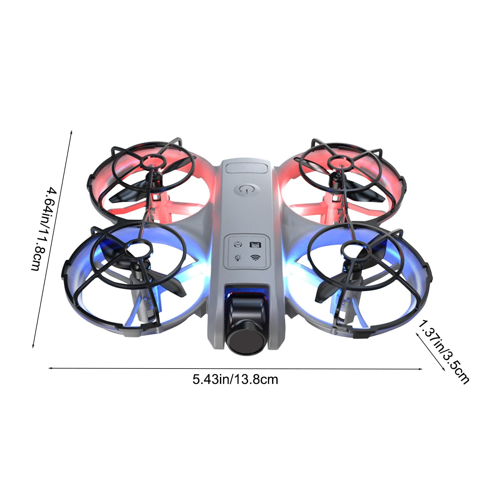 LED Light Drone with Altitude Hold, Headless Mode and One Key Takeoff, 2.4G RC Quadcopter for Boys Girls, Beginner-Friendly Flying Toy with Propeller Guards and 3 Speeds