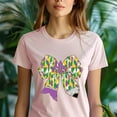 thumbnail image 5 of Carnival Inspired Teacher Shirt with Purple Yellow Green Bow, Navy, Size L, 5 of 6