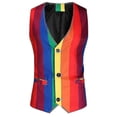 thumbnail image 1 of Mens Casual Rainbow Stripes Slim Vest, 1 of 5