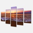 thumbnail image 2 of Orange Tinged Sea Waters at Sunset - Beach Photo Canvas Print, 2 of 3