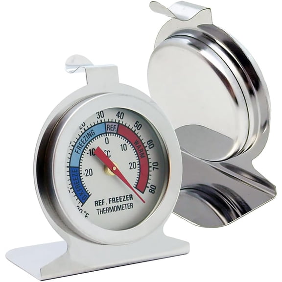 GJX Classic Kitchen Fridge Thermometer - Large Dial Kitchen Refrigerator & Freezer Thermometer, Perfect for Cooler, Fridge, or Freezer