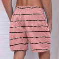 thumbnail image 4 of WAVSUF Summer Drawstring Short Pants Mens Elasticity Shorts Stripe Pink Size XL, 4 of 4