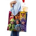 thumbnail image 4 of Rainbow High Dolls Bolso de tela con estampado de lienzo para mujer, bolsa de compras reutilizable y estética, con cremallera interior, regalo para mujer,40*40cm., 4 of 6