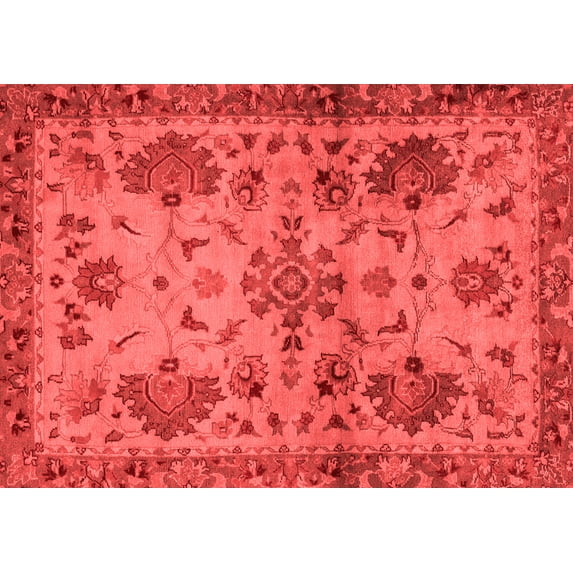 Ahgly Company Indoor Rectangle Abstract Red Modern Area Rugs, 2' x 4'