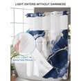 thumbnail image 4 of No Hook Cloth Fabric Shower Curtain with Snap in Liner, Marble Navy Blue Waterproof Shower Curtains Set with See Through Top Window, Abstract Gold White Brick Stone Motif Bath Curtains Shower 72"x78", 4 of 6