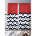 thumbnail image 2 of Black Chevron Sheer Curtains for Living Room Bedroom Geometric Navy Blue White Sea Wavy Striped Sheer Curtains 84 Inch Long 2 Panels Set Light Filtering Curtain Window Treatments Drapes, 2 of 6