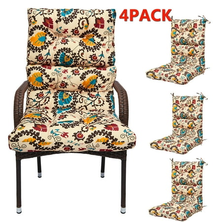 KingShop 4PCS High Back Chair Cushion, High Rebound Foam Waterproof Polyester Seat Cushions Universal Non-Slip Tatami Cushion Sofa Chair Cushion Comfortable for Four Seasons