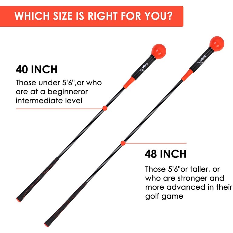 Golf Swing Trainer Training Aid Swing Trainer Golf Practice Warm-Up Stick  for Strength Flexibility and Tempo Training w/4 Colour & 2 Size 