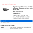 thumbnail image 2 of Right Passenger Side Halogen Headlight Assembly - Compatible with 2016 - 2020 Mazda CX-3 2017 2018 2019, 2 of 2