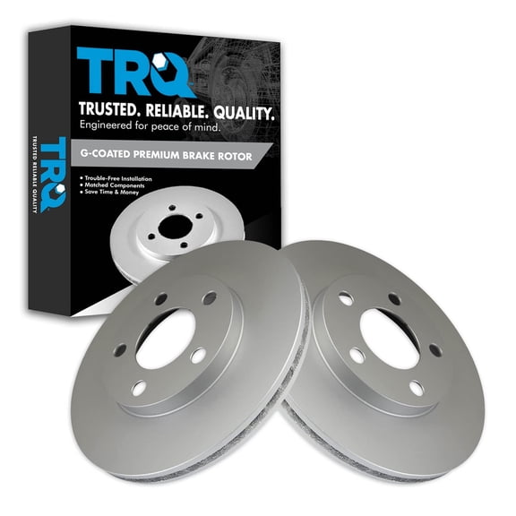 TRQ Front Brake Rotors Set Vented Premium G-Coated Fits Select 1994-2004 Ford Mustang
