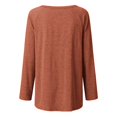 thumbnail image 5 of Long Sleeve Shirts for Women Dressy Casual Crew Neck Hem Flowy Tops Color Block Geometry Printed Oversized Loose Tunic Shirts Graphic Tees for Spring Fall #B06-Orange S, 5 of 5