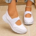 thumbnail image 2 of longantii Orthopedic Dress Shoes for Women Arch Support Slip on Non Slip Tennis Shoes Breathable Knitted Mesh Stretch Walking Shoes Comfortable 2026 New Orthopedic Shoes White, 2 of 6