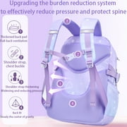 Kivdit School Backpack for Girls,Luminous School Bag for Kids Teens,Large Capacity Bookbag,Purple