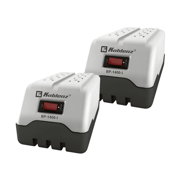 Reguladores Koblenz 1400VA 8 Contactos Gris Combo 2 PZAS para Computadora y TV