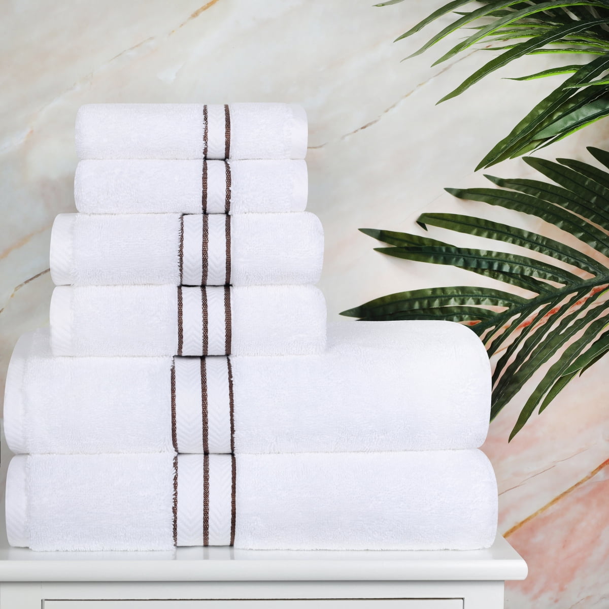 Superior Turkish Cotton Ultra-Plush 6-Piece Chocolate Towel Set