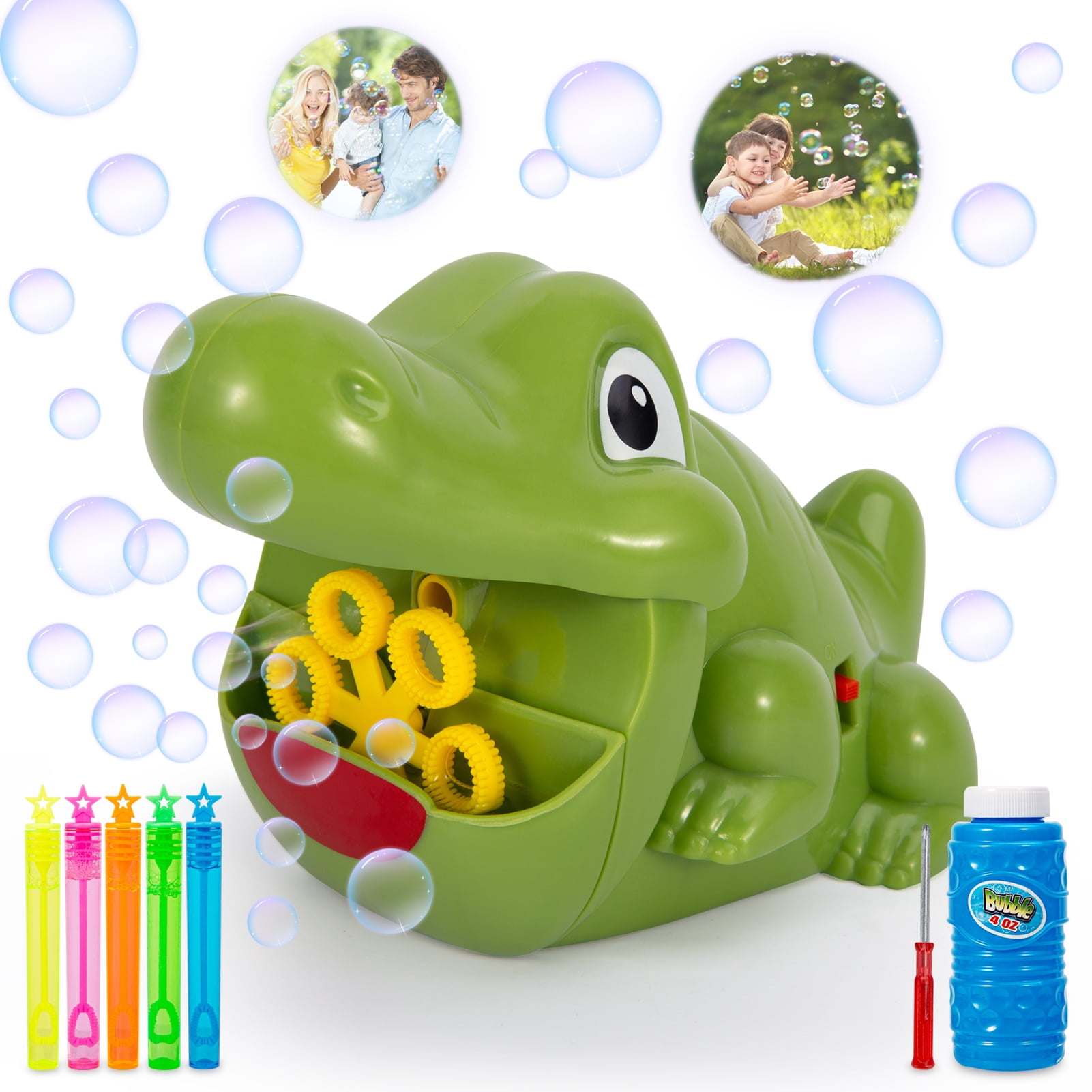 ThinkMax Bubble Machine, Crocodile Bubble Blower, Automatic Bubble Maker 500+ Bubbles Per Minute