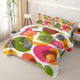 thumbnail image 3 of Homewish Watercolor Boho Geometric Bed Spread Queen,Circle Lines Queen Coverlet Set,Pink Green,3 Pieces, 3 of 7