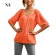 thumbnail image 1 of Camiseta Mujer Manga Corta Botón Camiseta Mujer Verano Top Blusa, XL, Naranja Kearding AP001222-12, 1 of 7