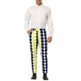 thumbnail image 2 of INSPIRE CHIC Men's Casual Geometric Printed Color Block Flat Front Dress Pants 32 Black Yellow, 2 of 7