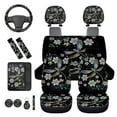 thumbnail image 6 of Binienty 14 Pack Automotive Seat Covers Front and Rear Floral Dragonfly Carseat Covers with Seat Belt Pads Headrest Cover Armrest Pad Steering Wheel Cover Auto Interior Accessories Set, 6 of 8