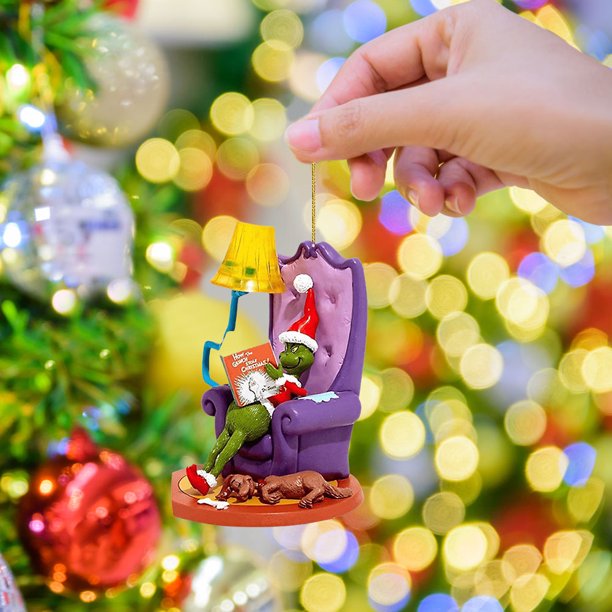 Decoración Del Árbol Del Monstruo Verde Navidad divertido monstruo verde árbol decoración fiesta fiesta árbol artesanía suministros (6)