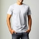 thumbnail image 1 of Camisa Elvqul para Hombre Casuales Gym Elástica Blanco sin Estampado Manga Corta Cuello Redondo, 1 of 7