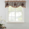 thumbnail image 2 of Country Star Tie Up Window Valance Farmhouse Texas Star Vintage Black Plaid Tie-up Valance for Kitchen Windows Adjustable Small Curtain Balloon Shades for Kitchen Bathroom Cafe 42x12inch, 2 of 9