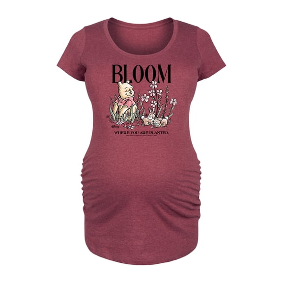 Winnie the Pooh - Bloom Where You Are Planted - Women's Maternity Scoop Neck Graphic T-Shirt