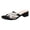 Black, variant on Women's Beach Pearl Stars Slides Backless Dress Sandals Stylish Casual Suede Chunky Block Mid Heels Slip on Dress Slippers for Travel Vacation Black Size 9.5