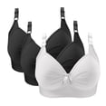thumbnail image 2 of 3 Pack Bras for Women Wireless Push Up Supportive Bra Full Coverage No Underwire Seamless Plus Size Everyday Bra (50/115BC, 3PCS-N), 2 of 7