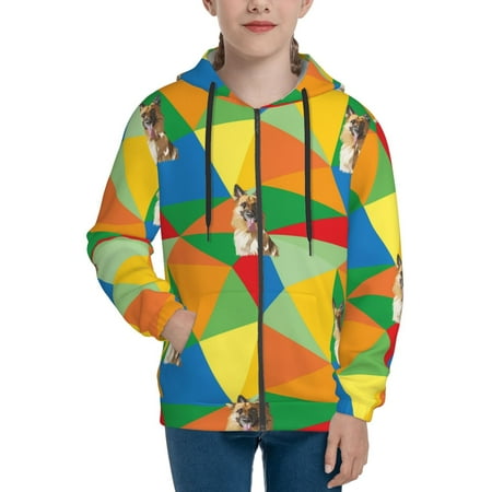 

Hoodies for Teen Girls Boys German Shepherd Dog Colorful Long Sleeve Youth Kids Essentials Zip Up Hoodie Lghtweight Fashion Hoodies & Sweatshirts Jacket Fall Winter Outfits Tops
