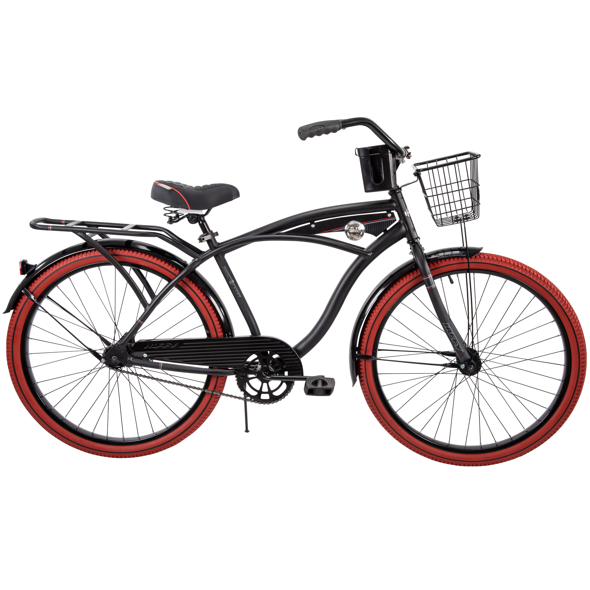 Huffy 26" Nel Lusso Cruiser Bike, Fits Riders 60"+, Matte Black, Adult, Men's