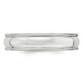 thumbnail image 4 of Primal Gold 14 Karat White Gold 5mm Milgrain Half Round Band Size 4, 4 of 9