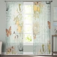 thumbnail image 3 of Retro Flower Butterfly Tulle Curtains for Living Room Bedroom Sheer Voile Drapes Modern Printed Design Sheer Curtains, 3 of 7