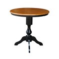 thumbnail image 4 of 36" Round Solid Wood Black/Cherry Pedestal Counter Height Table by International Concepts, 4 of 6