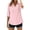 Rose, variante sur Ymauqau Hauts pour Femmes Manches 3/4 Col en V à Col Chemise Ourlet Arrondi T-Shirts Hauts Business Casual Tuniques Amples Blouses