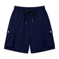 thumbnail image 5 of hlysgo Hiking Shorts for Women High Waisted Pull On Cargo Short Casual Golf Thigh Shorts with Pockets Navy,M, 5 of 6