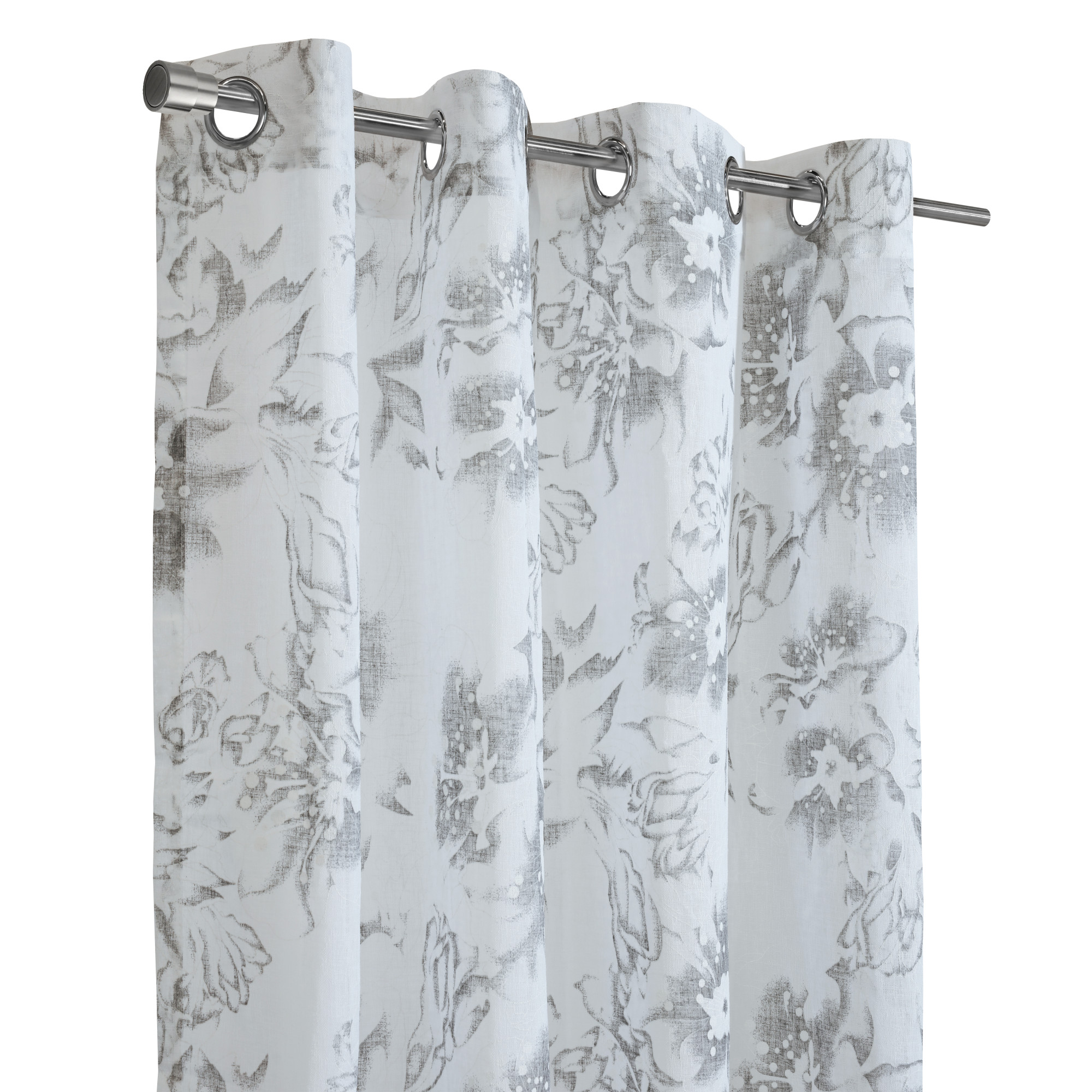 Loft Living Kyosai Light Filtering Grommet Indoor Curtain 52 x 108 in White