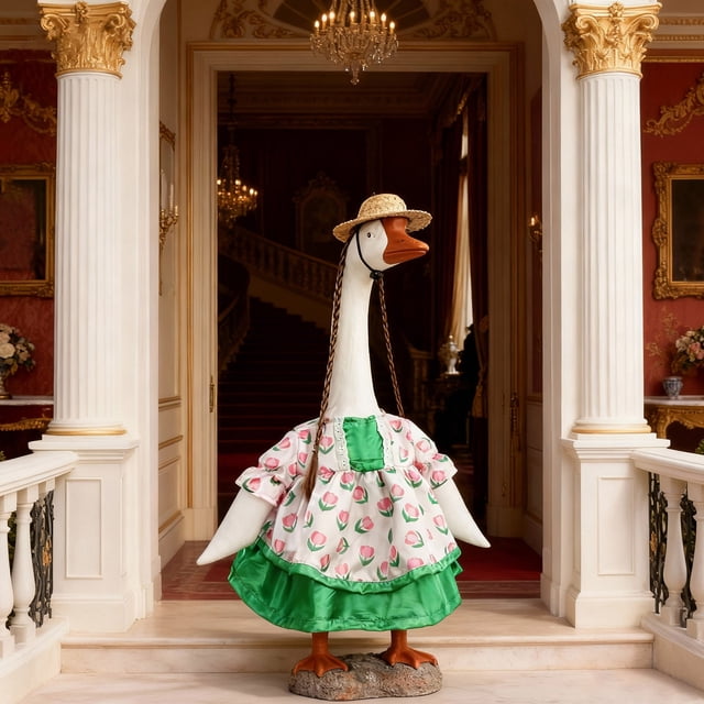 Waterproof Outdoor Goose Decoration Costume Set for Garden Porch Yard Holiday Display 1-Piece