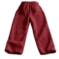 thumbnail image 4 of XFeng Men Linen Wide Leg Pants Drawstring Casual Trousers, 4 of 5